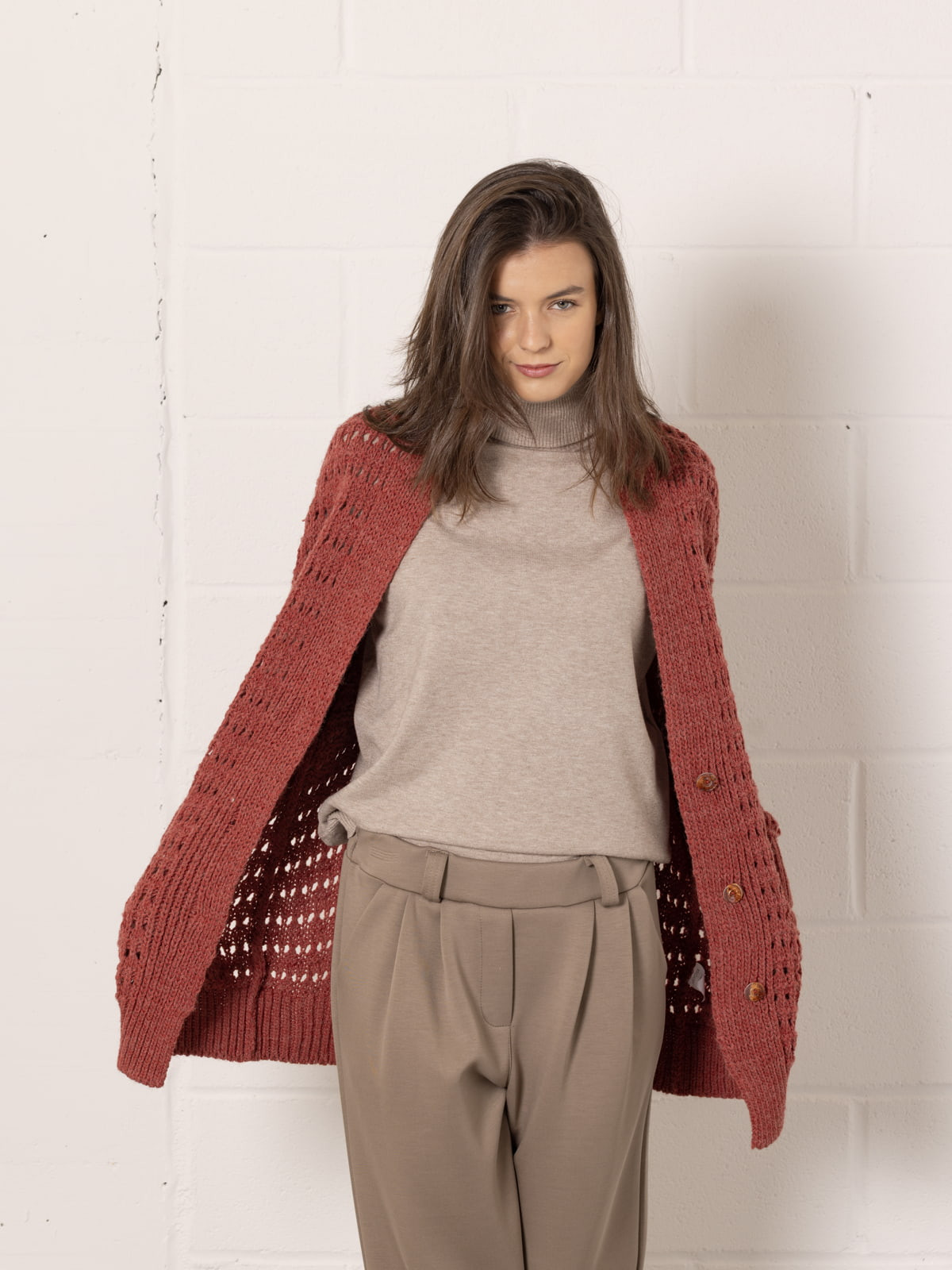 Chaqueta punto oversize color Caldera