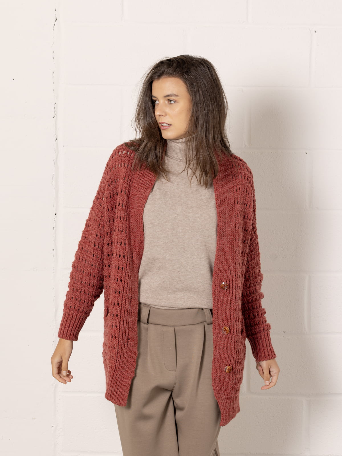 Chaqueta punto oversize color Caldera