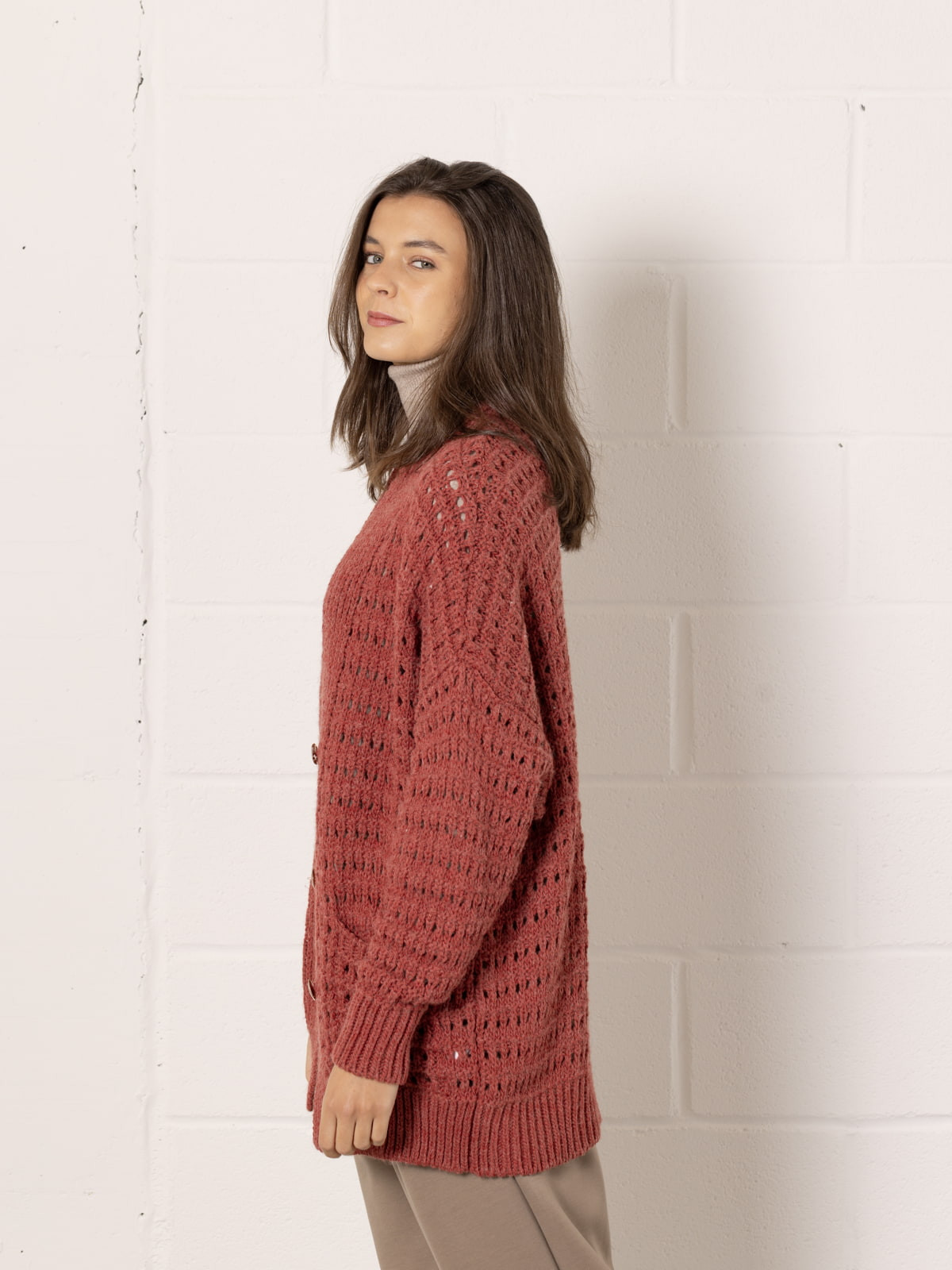 Chaqueta punto oversize color Caldera