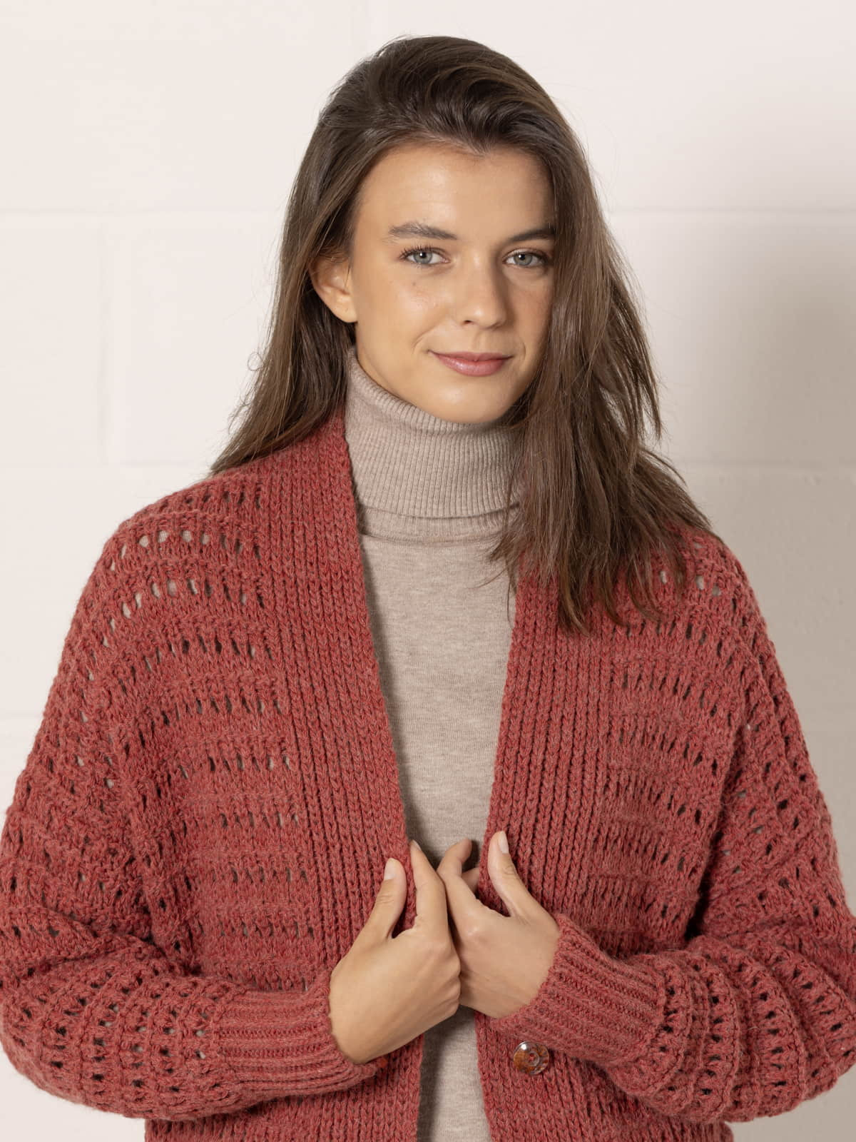 Oversized knitted jacket  Caldera colour