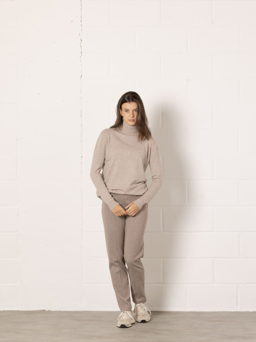 Soft checkered office trousers  Taupe colour