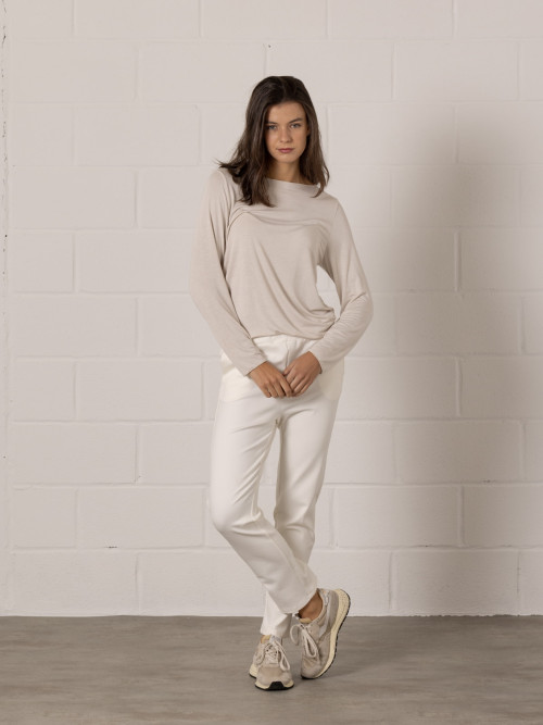 Comfortable Milanese knit trousers  Crudecolour