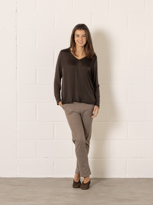 Comfy herringbone trousers  Taupe colour