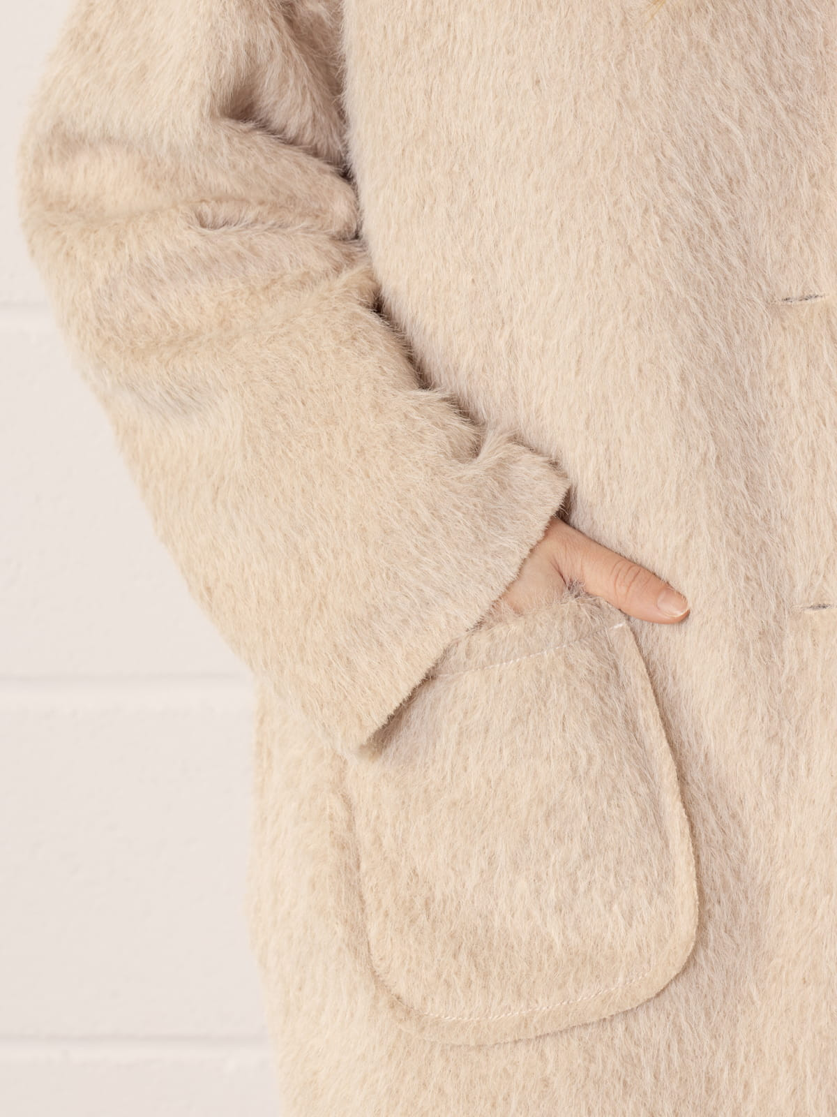 Chaquetón soft pelo mohair like color Beige