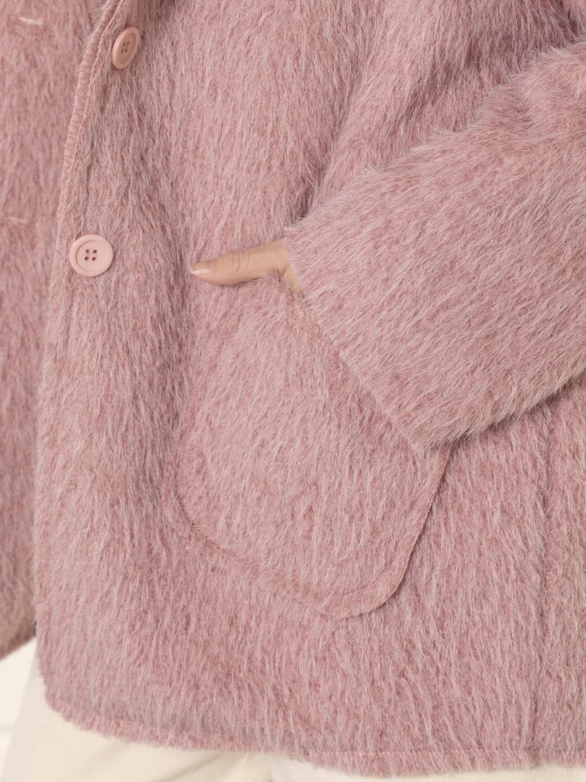 Soft mohair-like fur jacket  Pink claro colour