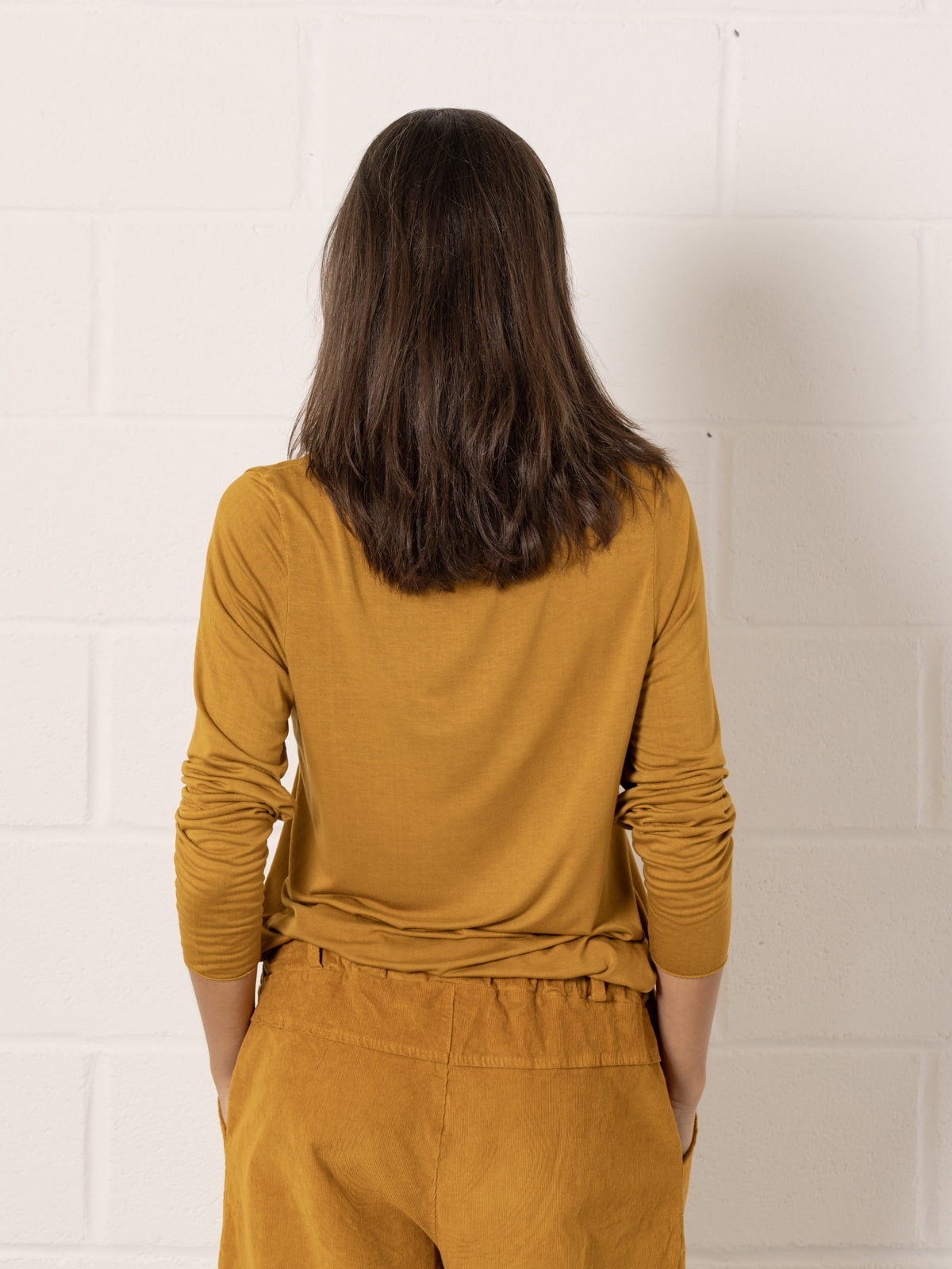 Soft T-shirt with paisley print  Ocher colour