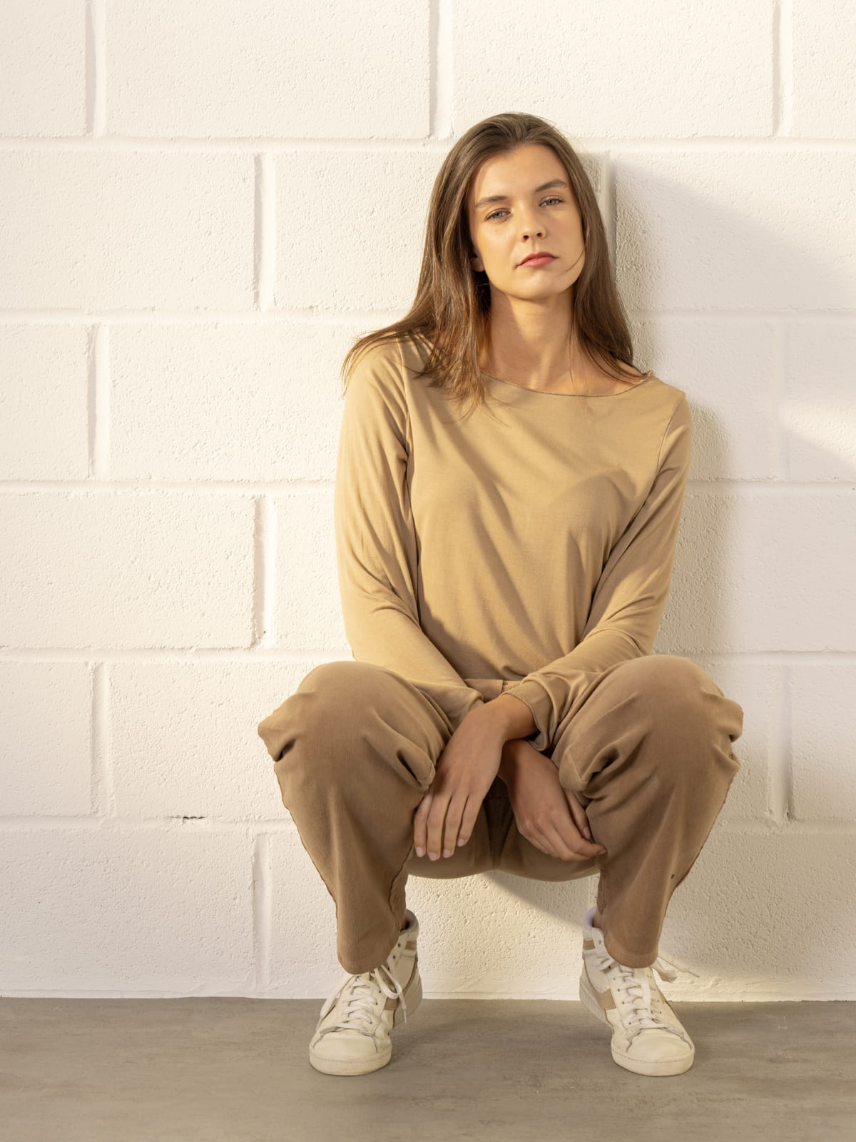 Soft T-shirt with paisley print  Camel colour