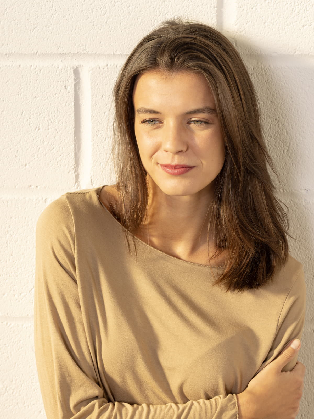 Soft T-shirt with paisley print  Camel colour