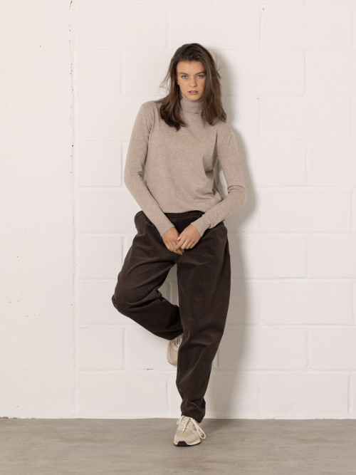Momfit stretch micro-corduroy trousers  Marrón  colour