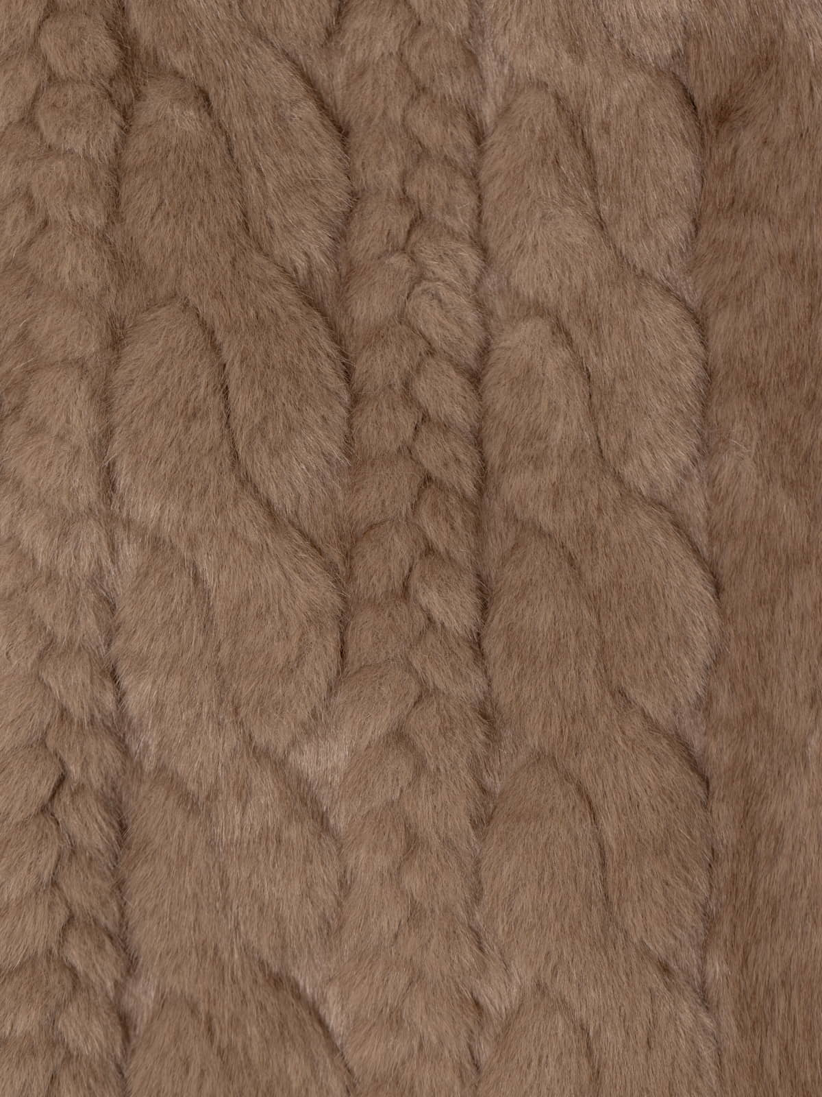 Faux fur coat with pattern  Beige colour
