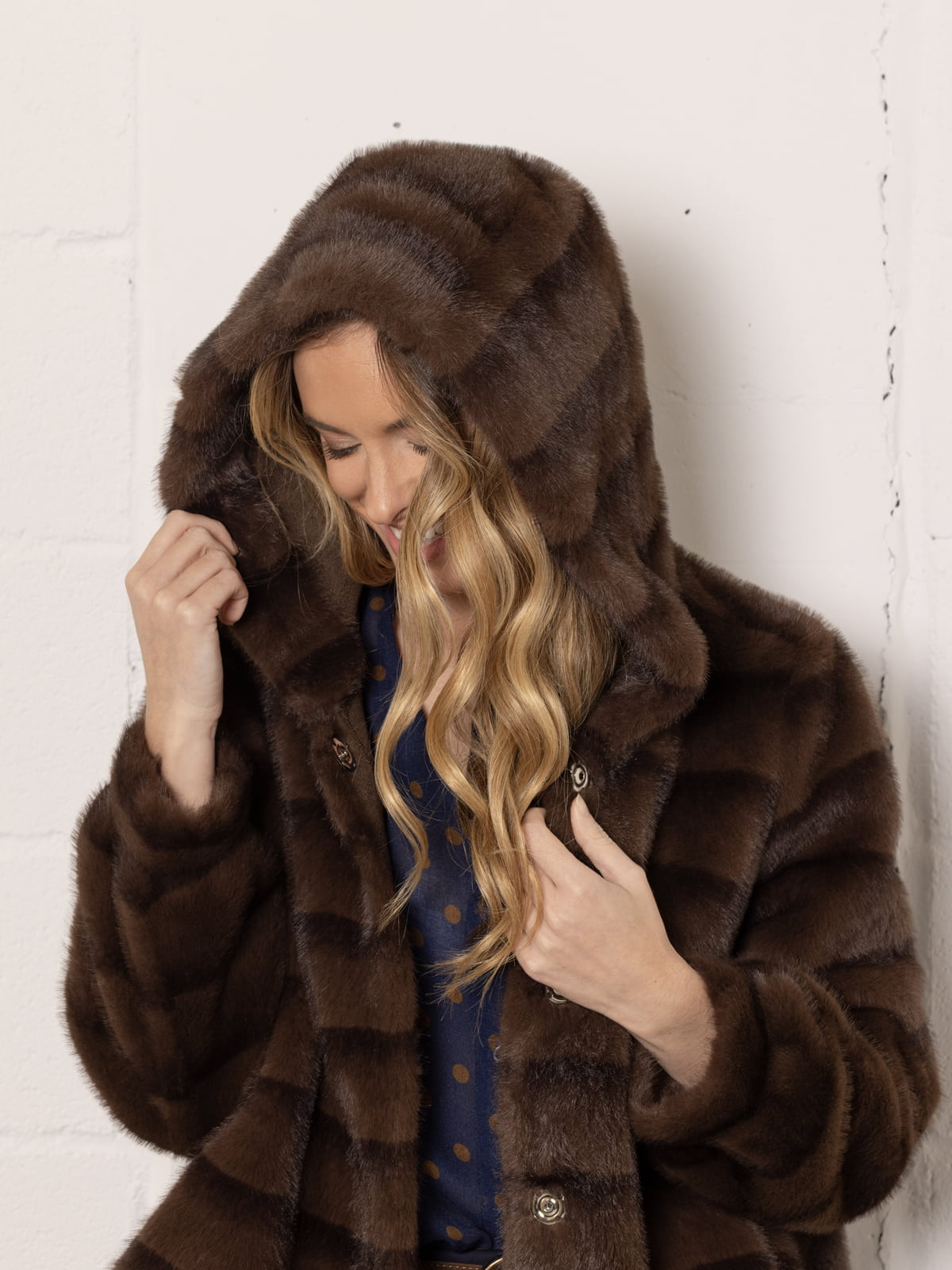 Trendy oversized striped jacket  Marrón  colour