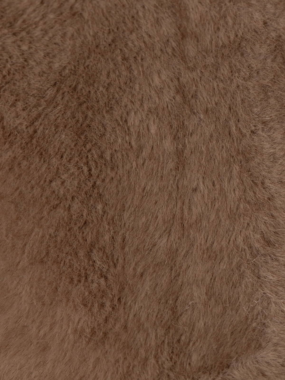 Short faux fur jacket with sleeve print  Camel colour