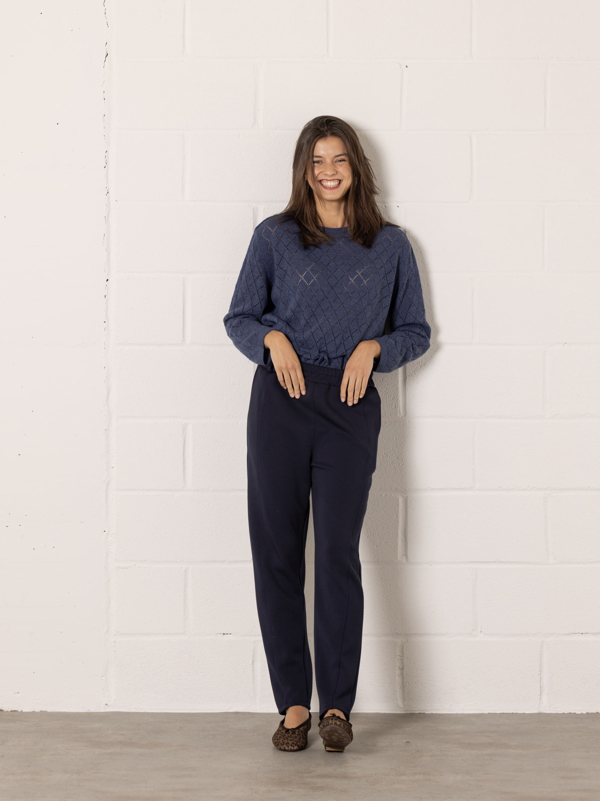 Comfort regular fit pants  azul noche colour