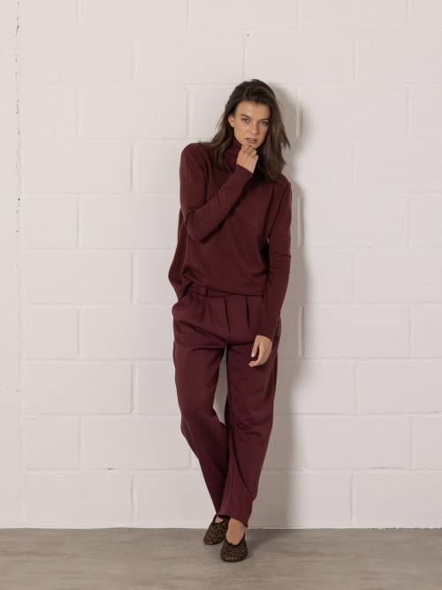 fluid pleated pants  Bordeaux colour