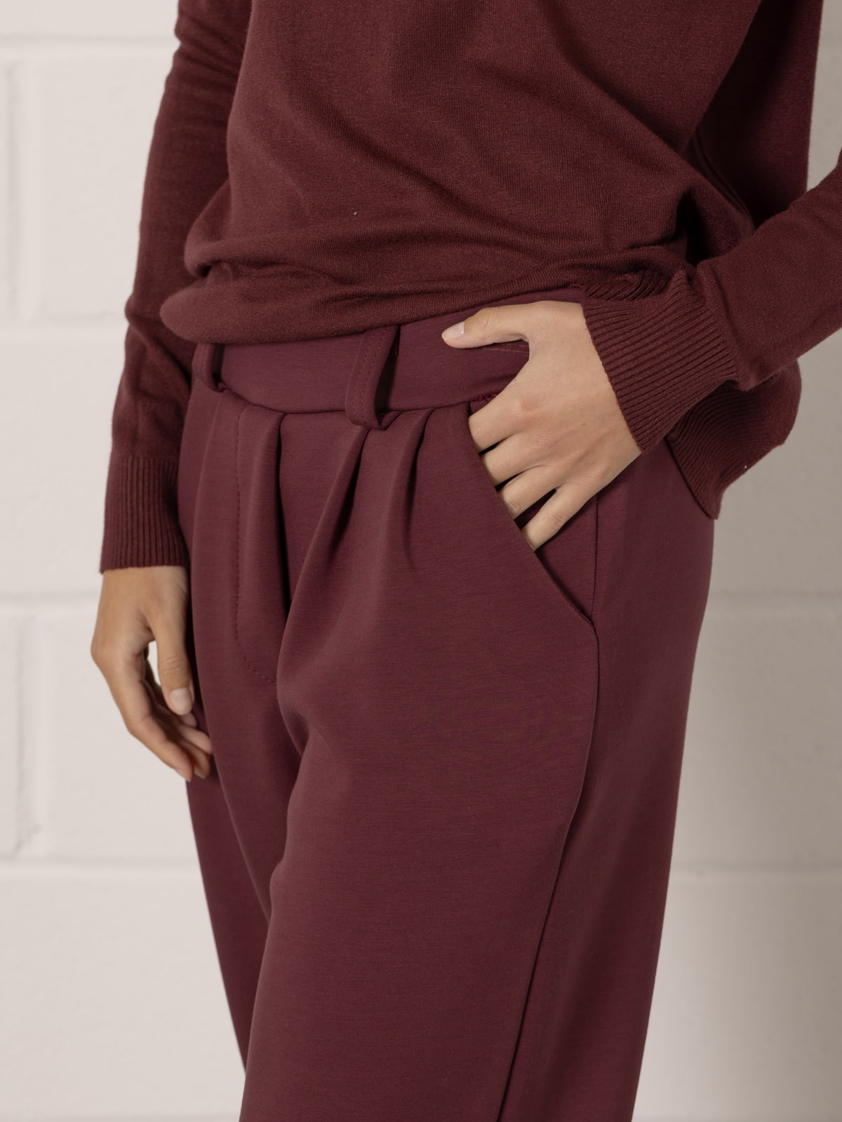 fluid pleated pants  Bordeaux colour