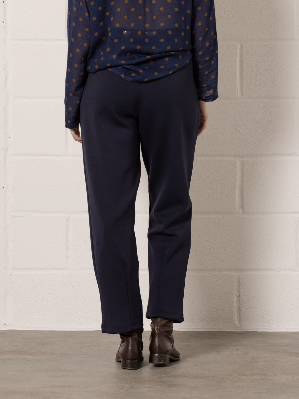 fluid pleated pants  azul noche colour