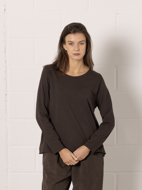 100% cotton basic t-shirt  Marrón  colour