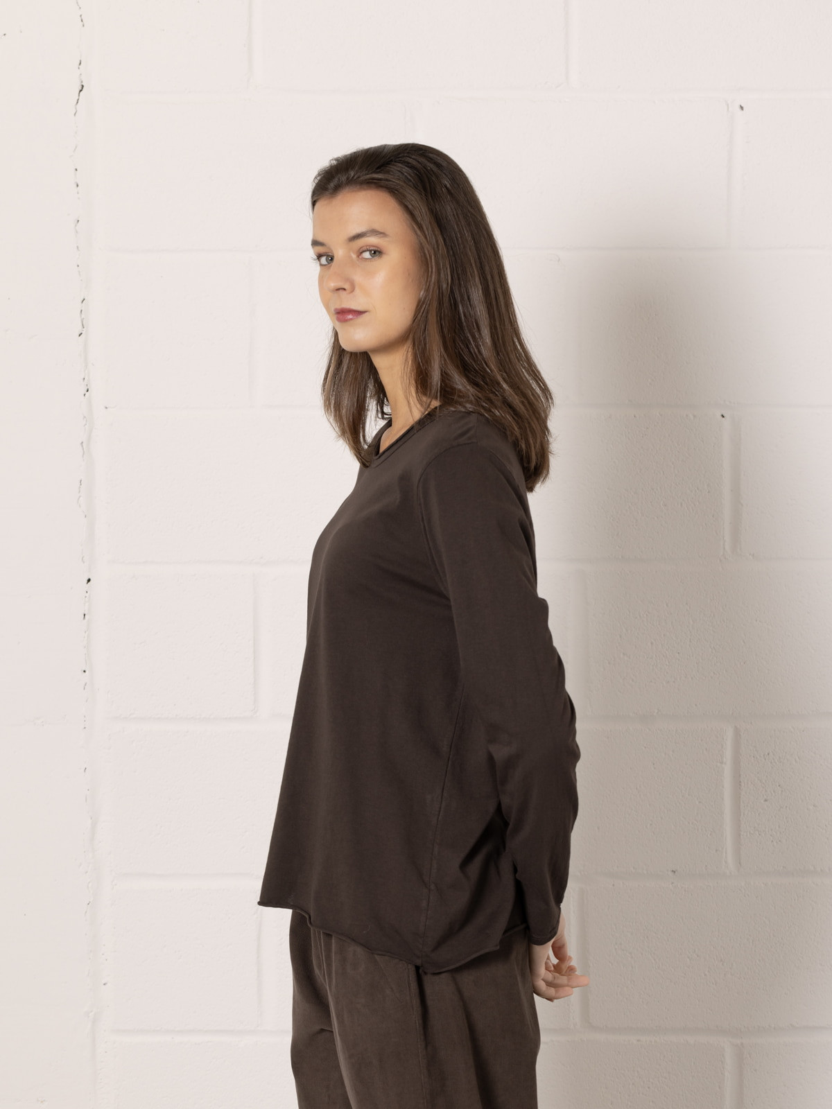 100% cotton basic t-shirt  Marrón  colour