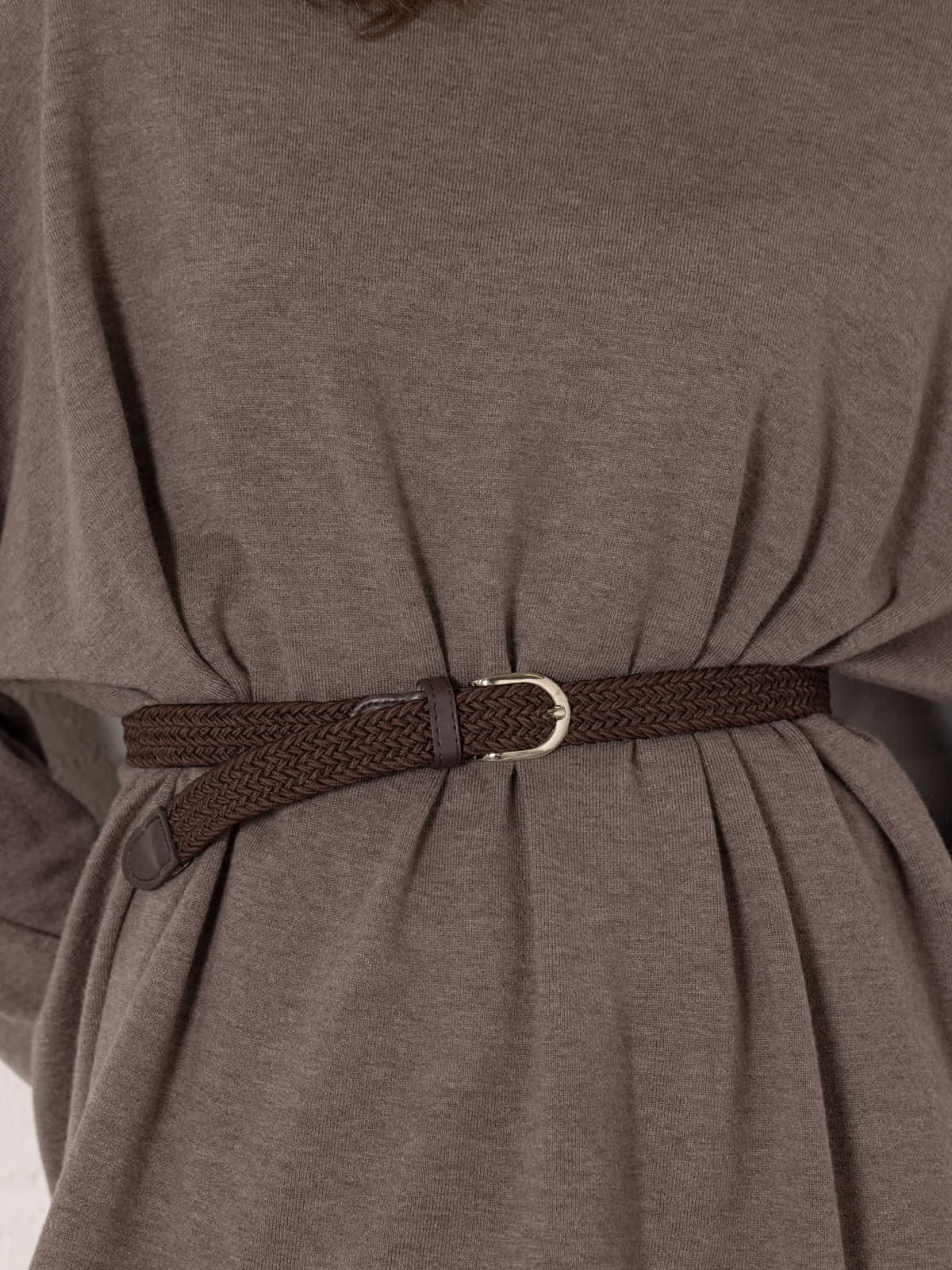 Thin braid belt  Marrón  colour