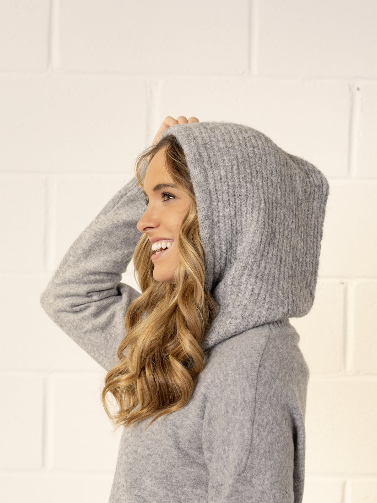 trendy wool hoodie  Grey Lightcolour