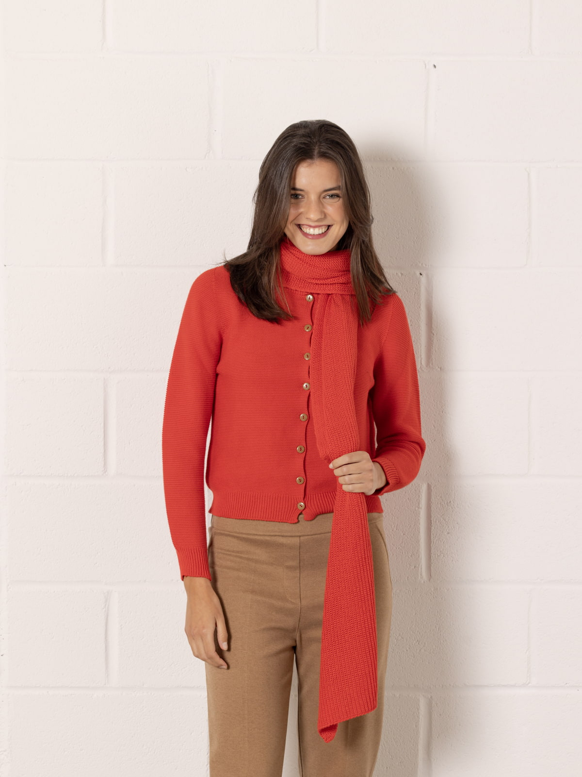 Bufanda brandy brillo color Rojo