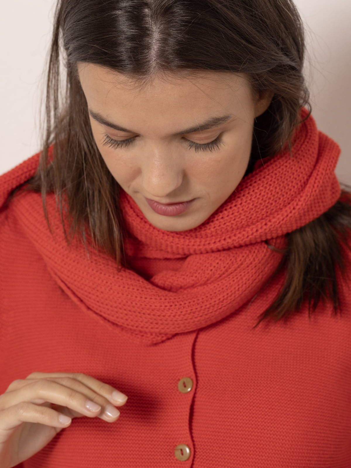 Bufanda brandy brillo color Rojo