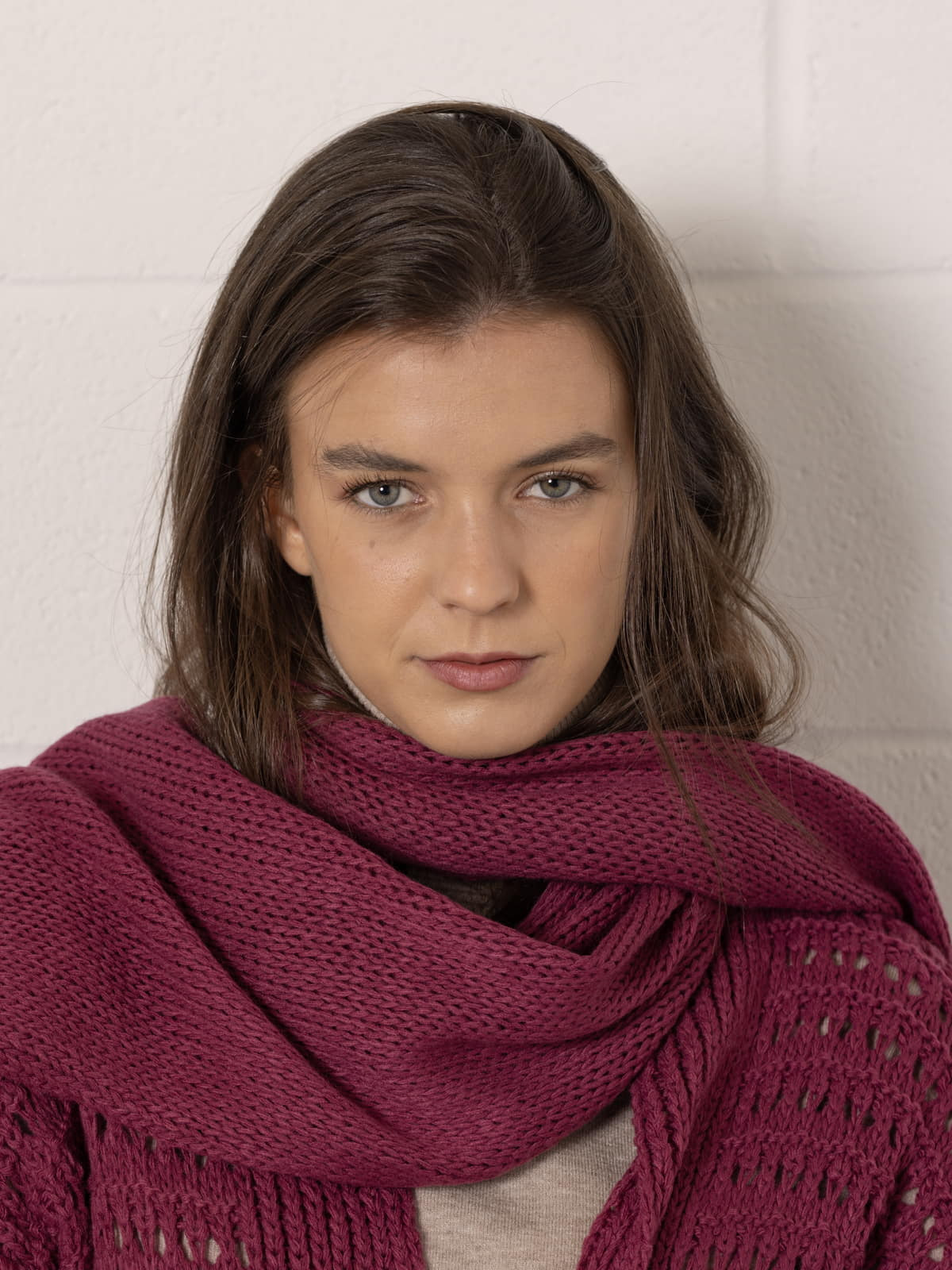 Bufanda handmade color Malva