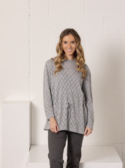 Plain diamond pattern scarf  Grey Lightcolour