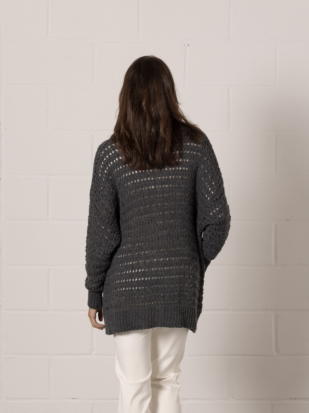 Chaqueta punto oversize color Gris