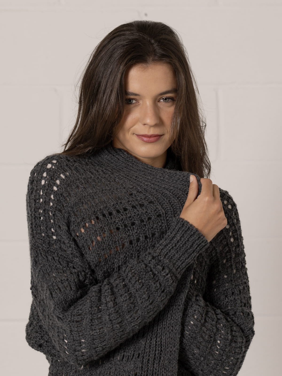 Chaqueta punto oversize color Gris