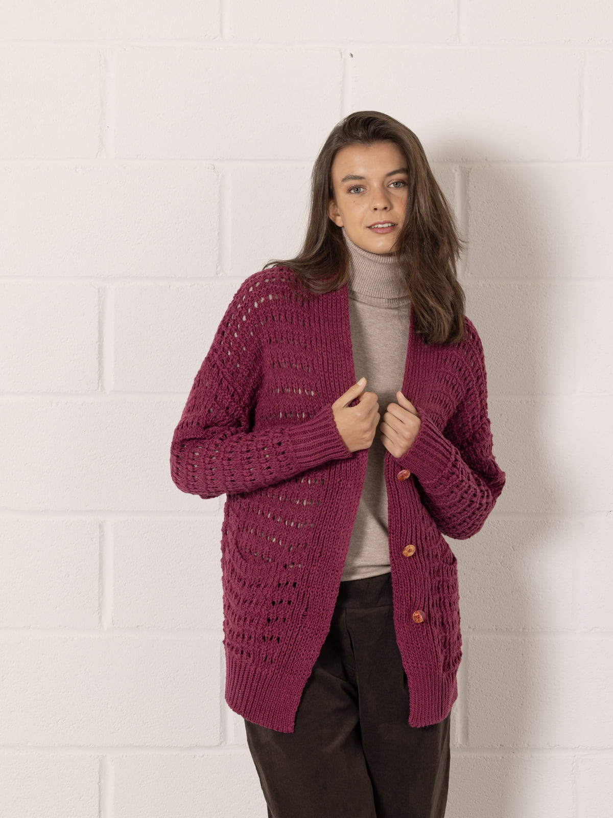 Oversized knitted jacket  Mallow colour