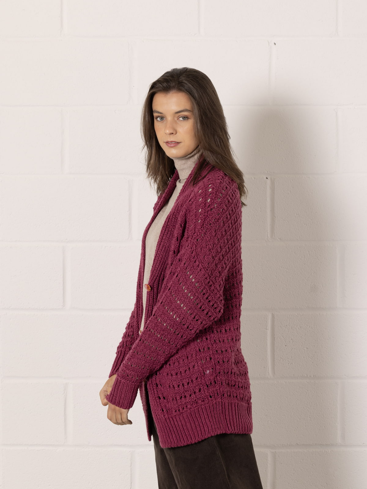 Oversized knitted jacket  Mallow colour