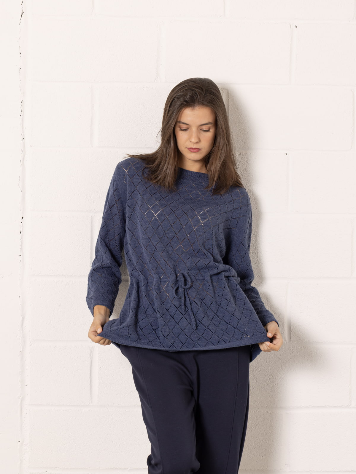 Adjustable rhombus sweater  Blue colour