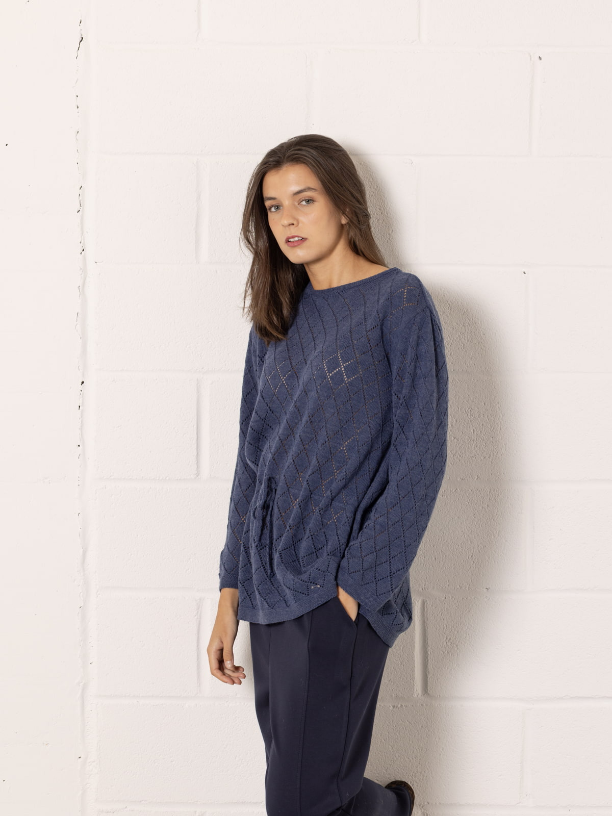 Adjustable rhombus sweater  Blue colour