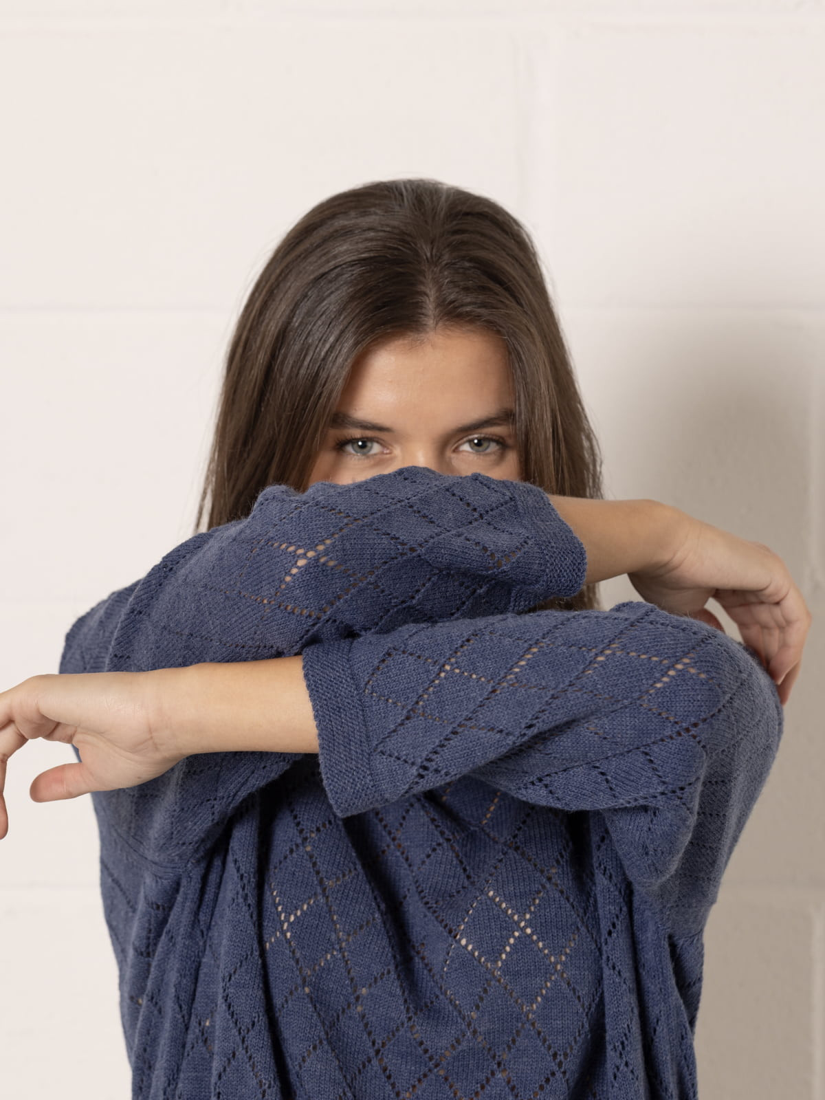 Adjustable rhombus sweater  Blue colour