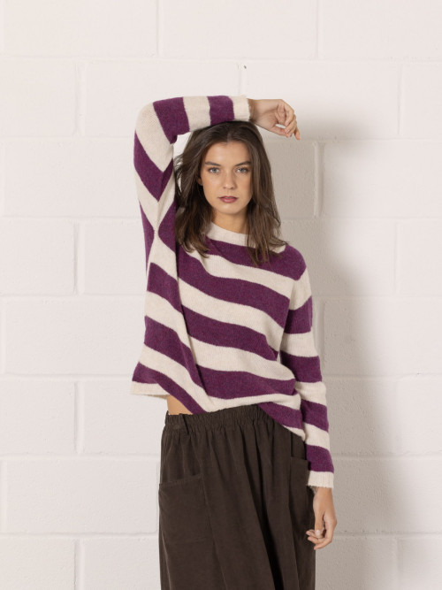 soft striped British jersey  Mallow colour