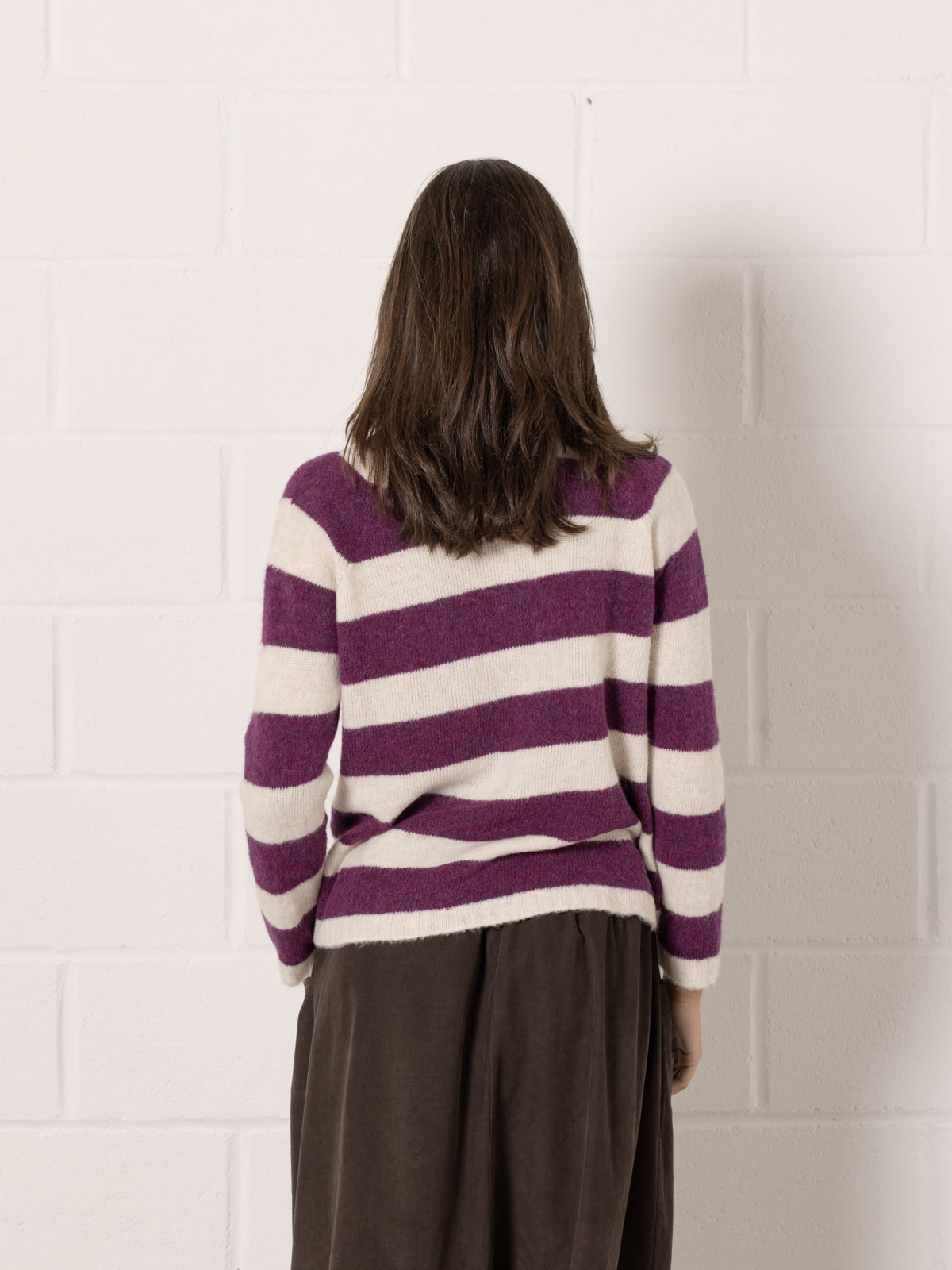 Jersey brithis rayas soft color Malva