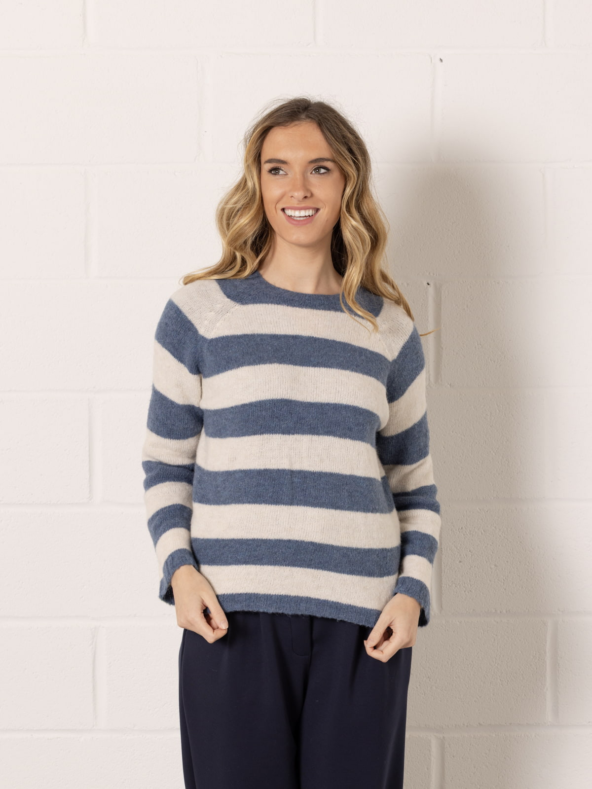 Jersey brithis rayas soft color Azul